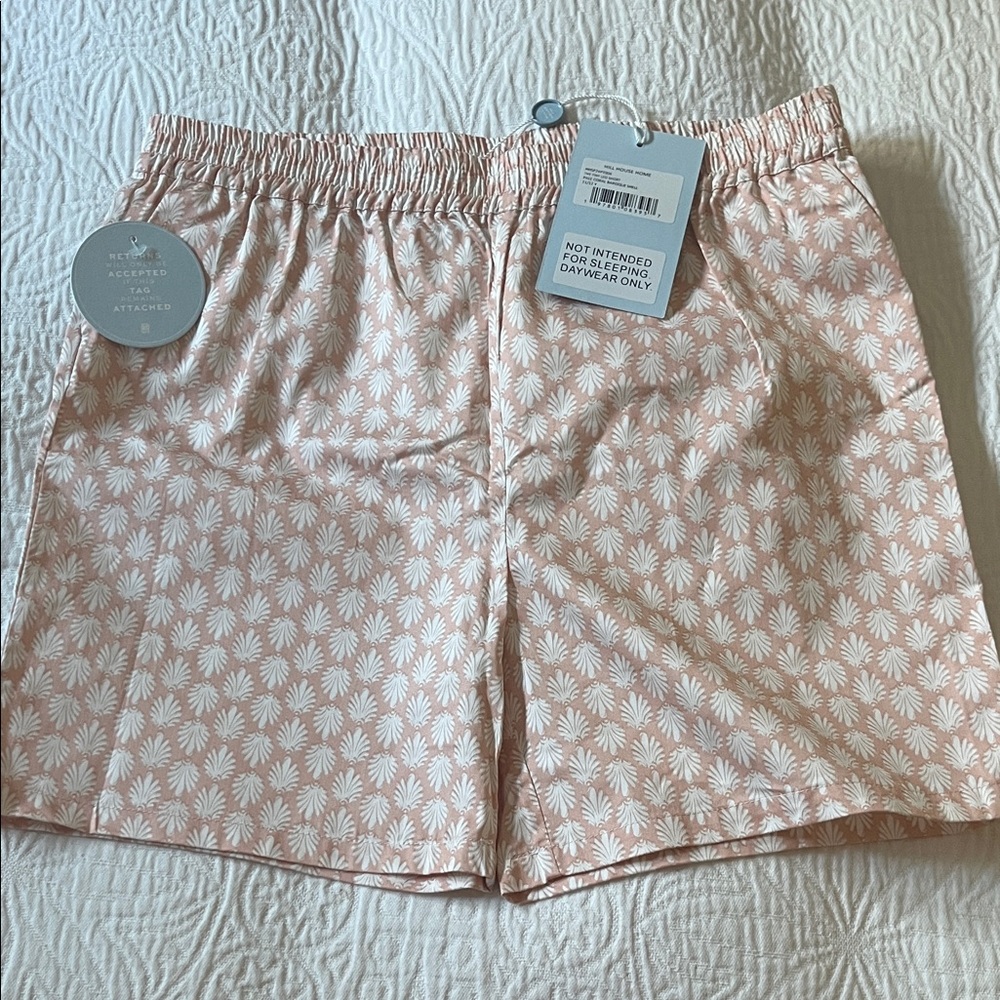 NWT Hill House Shell Print Shorts with Elastic Waistband & Pockets, Size 11/12Y